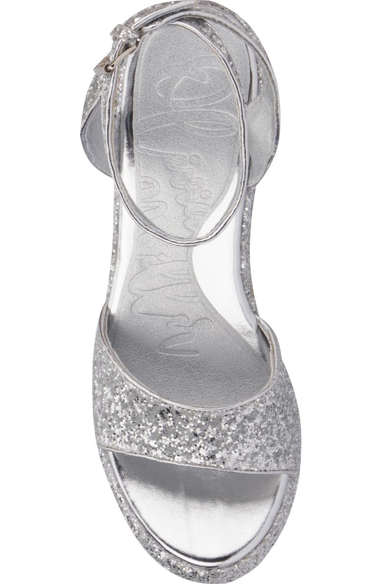 OLIVIA MILLER Capricorn Glitter Platform Sandal, Alternate, color, Silver Glitter