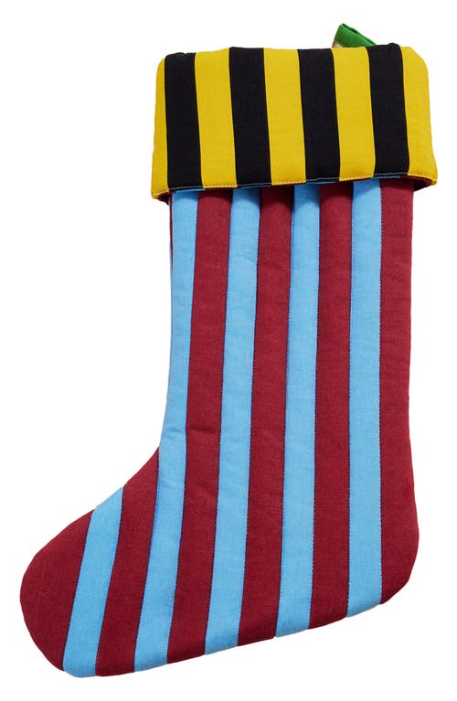 Dusen Dusen Stripe Holiday Stocking in Mustard 