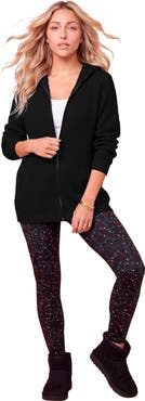 Roaman's Plus Size Waffle Knit Zip Front Relaxed Hoodie (plus)