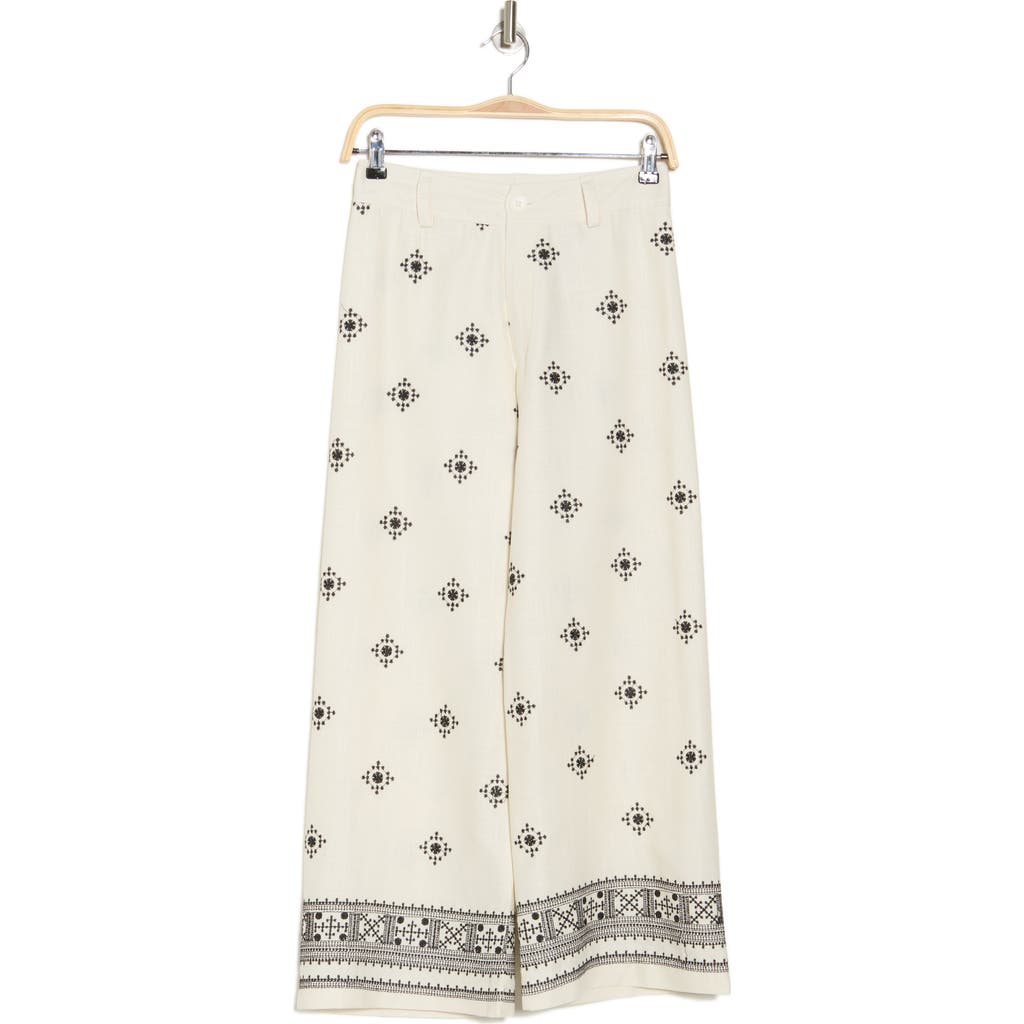 T Tahari Embroidered Border Pants