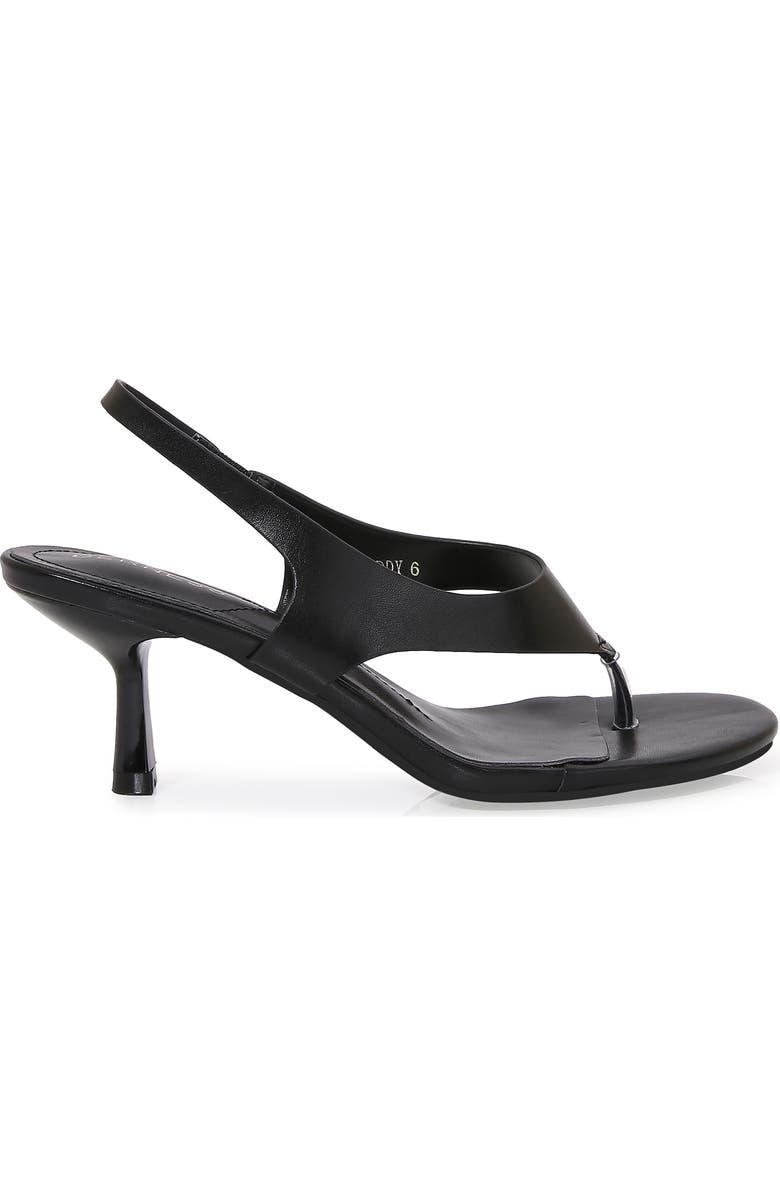 BERNESS Freddy Kitten Heel Thong Sandal, Alternate, color, Black Pu