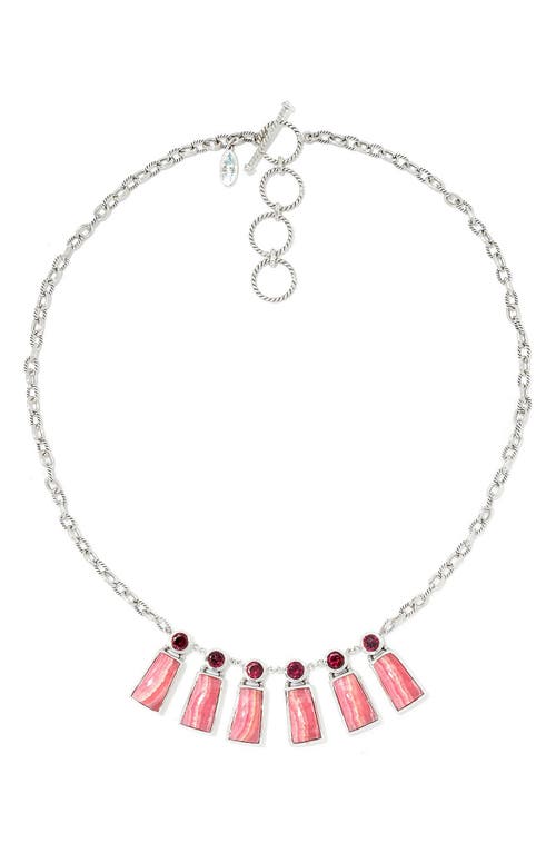 Samuel B. Rhodochrosite & Rhodolite Fan Necklace In Multi