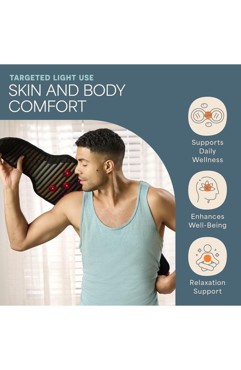 Lifepro InfraTone Red Light Therapy Belt with Healing Crystals for Pain Relief  660nm 850nm, Alternate, color, Black