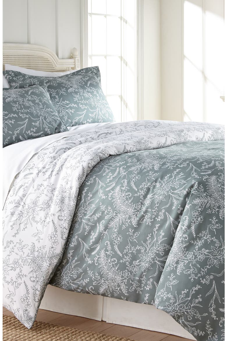Winter Brush Duvet Set, Main, color, TEAL