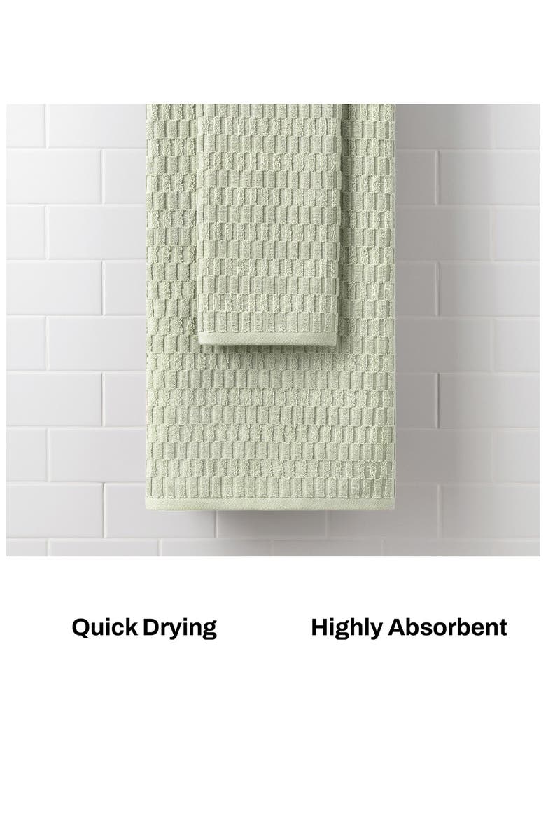 Metro Tile 4-Piece Bath & Hand Towel Set, Alternate, color, GREY