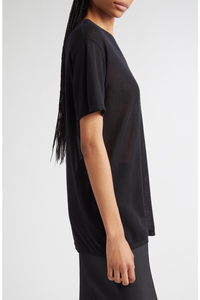 Knit T-Shirt, Alternate, color, BLACK