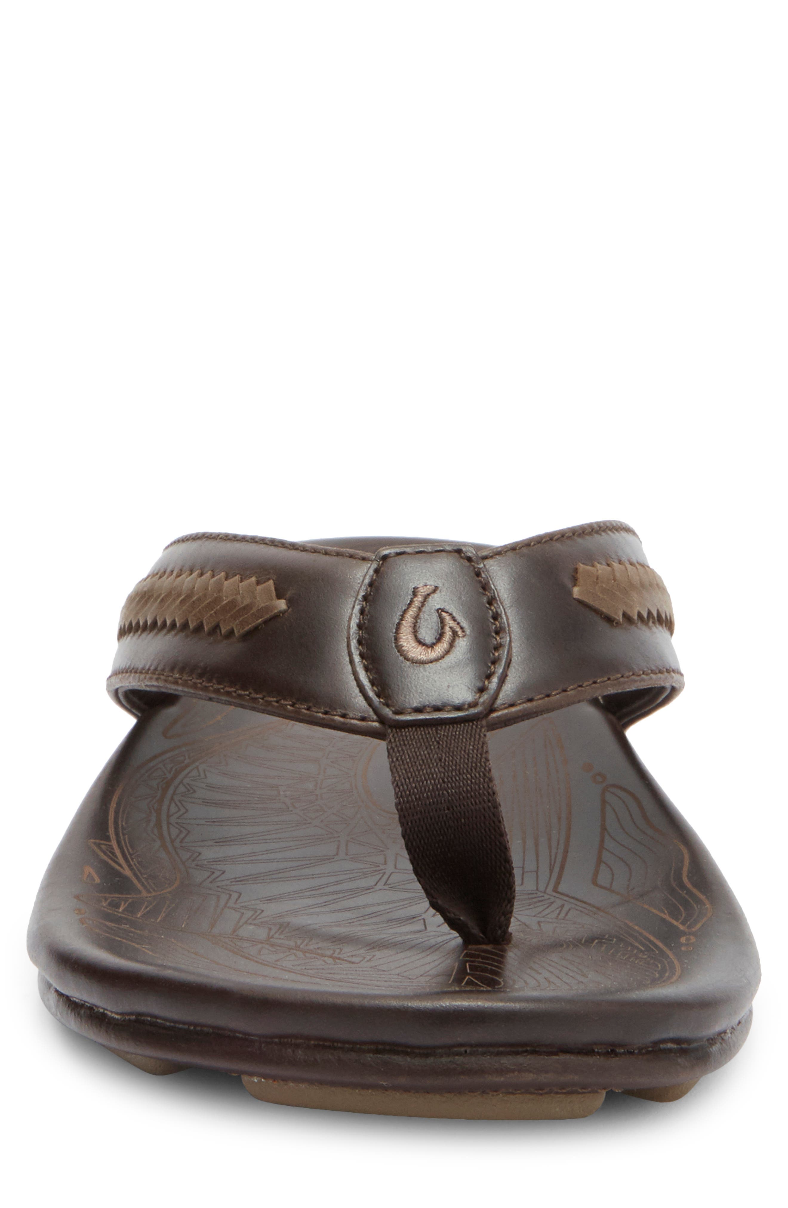 OluKai Mea Ola Mano Sandal, Alternate, color, Dark Java / Mustang