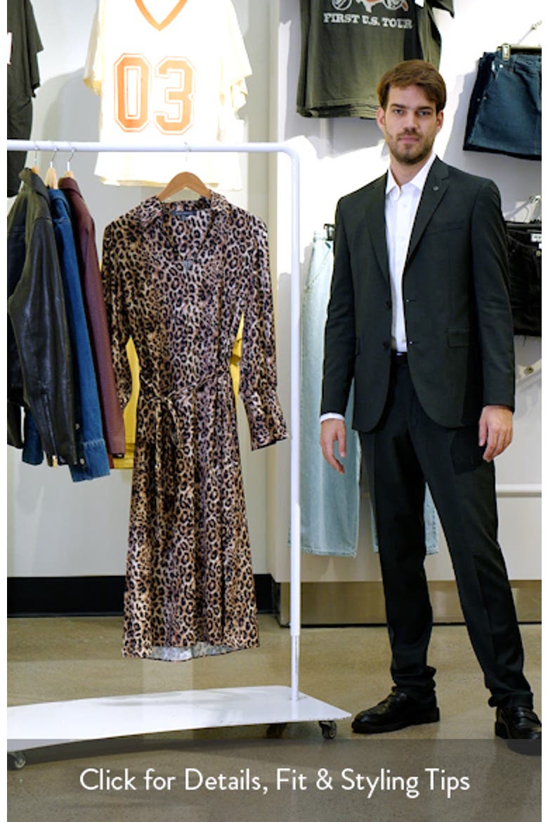 Leopard Print Long Sleeve Midi Shirtdress video
