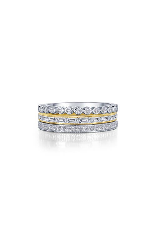 Set of 3 Simulated Diamond Stackable Rings