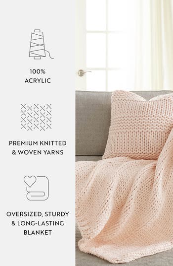 Chunky Knit Accent Pillow & Oversize Throw Blanket Set