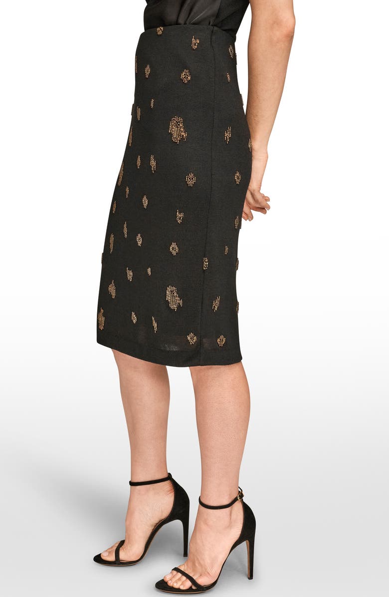 Donna Karan New York Beaded Pencil Skirt, Alternate, color, Black