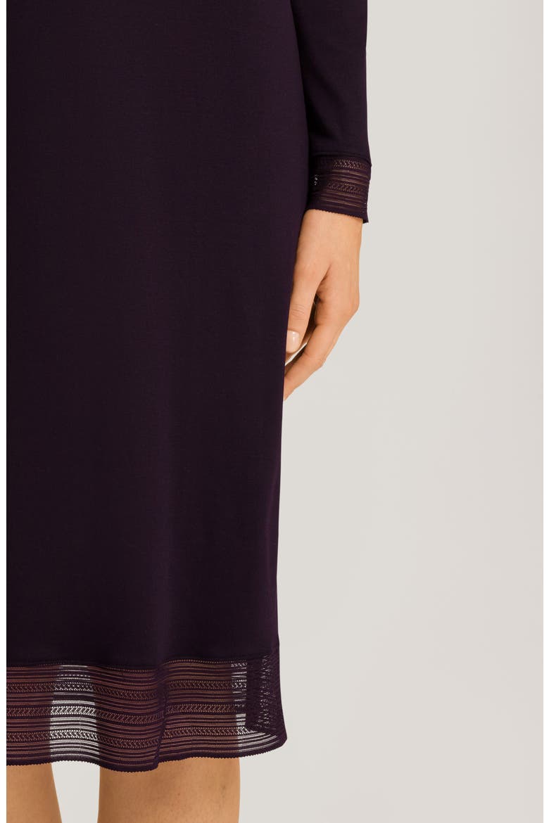 Sophie Long Sleeve Mercerized Cotton Nightgown, Alternate, color, DARK ACAI