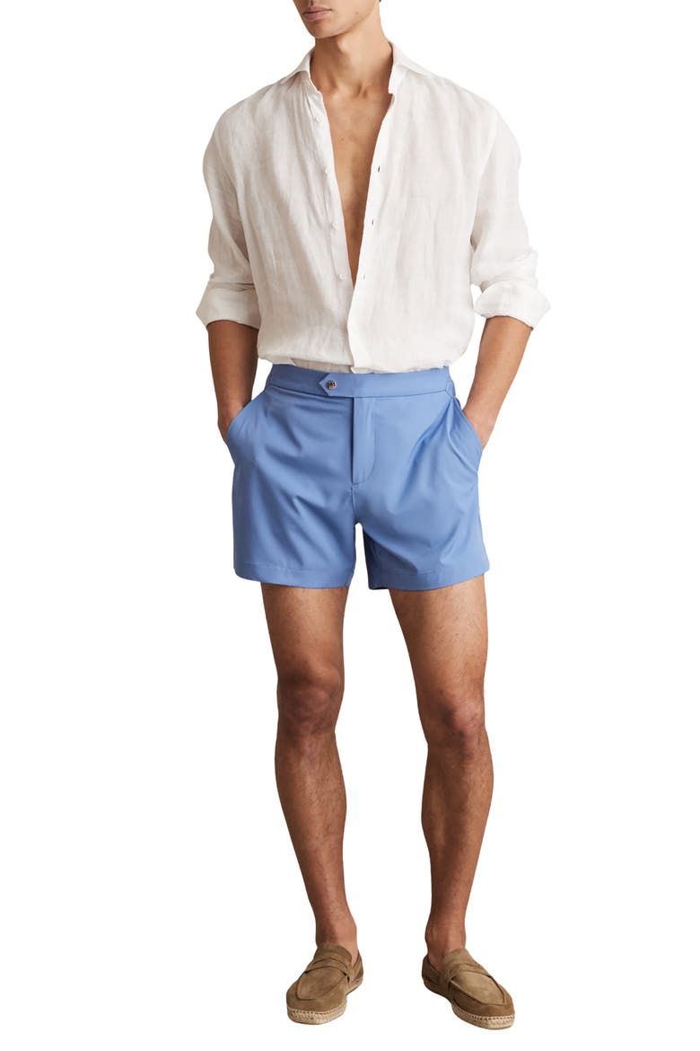 Sun Flat Front Swim Trunks, Alternate, color, FRENCH BLUE