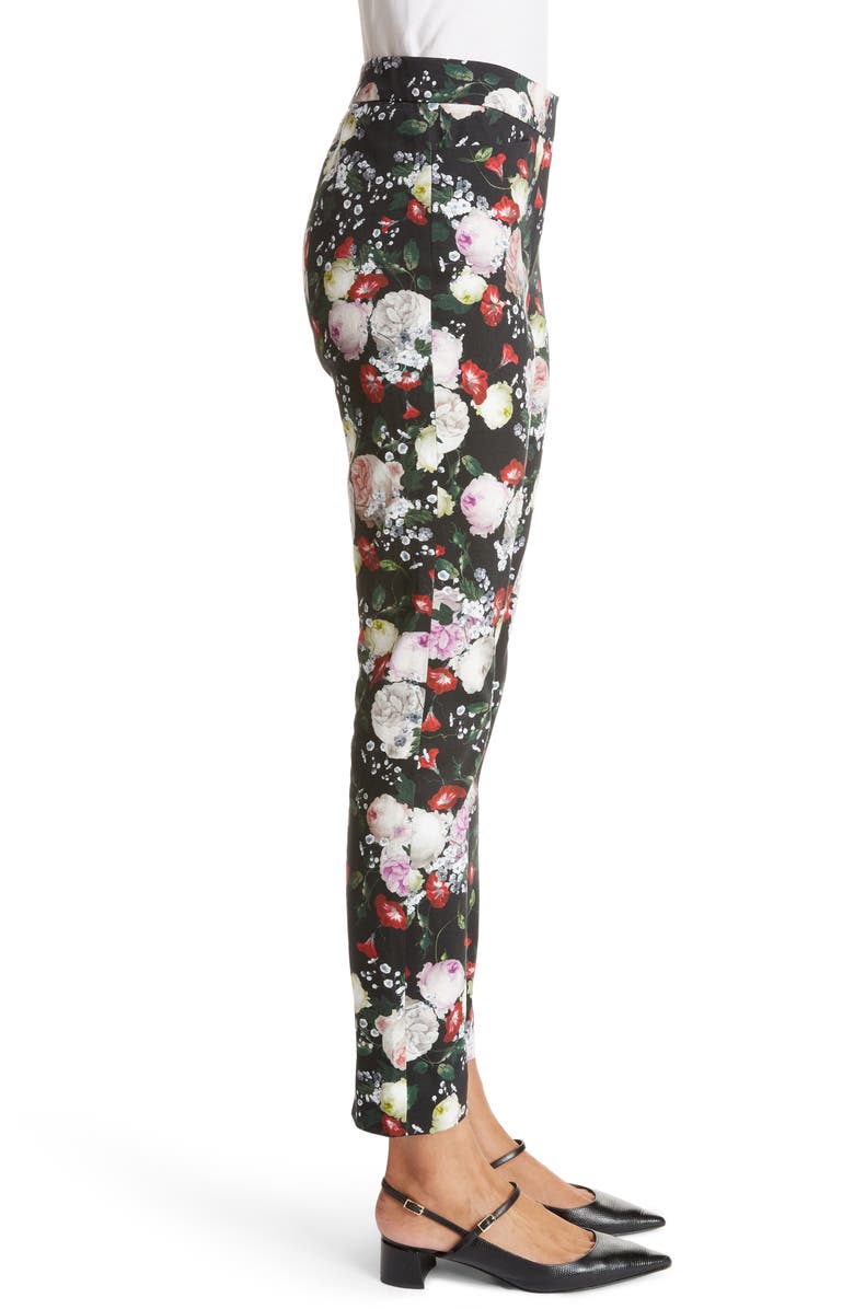 Erdem Floral Print Slim Ankle Pants, Alternate, color, 