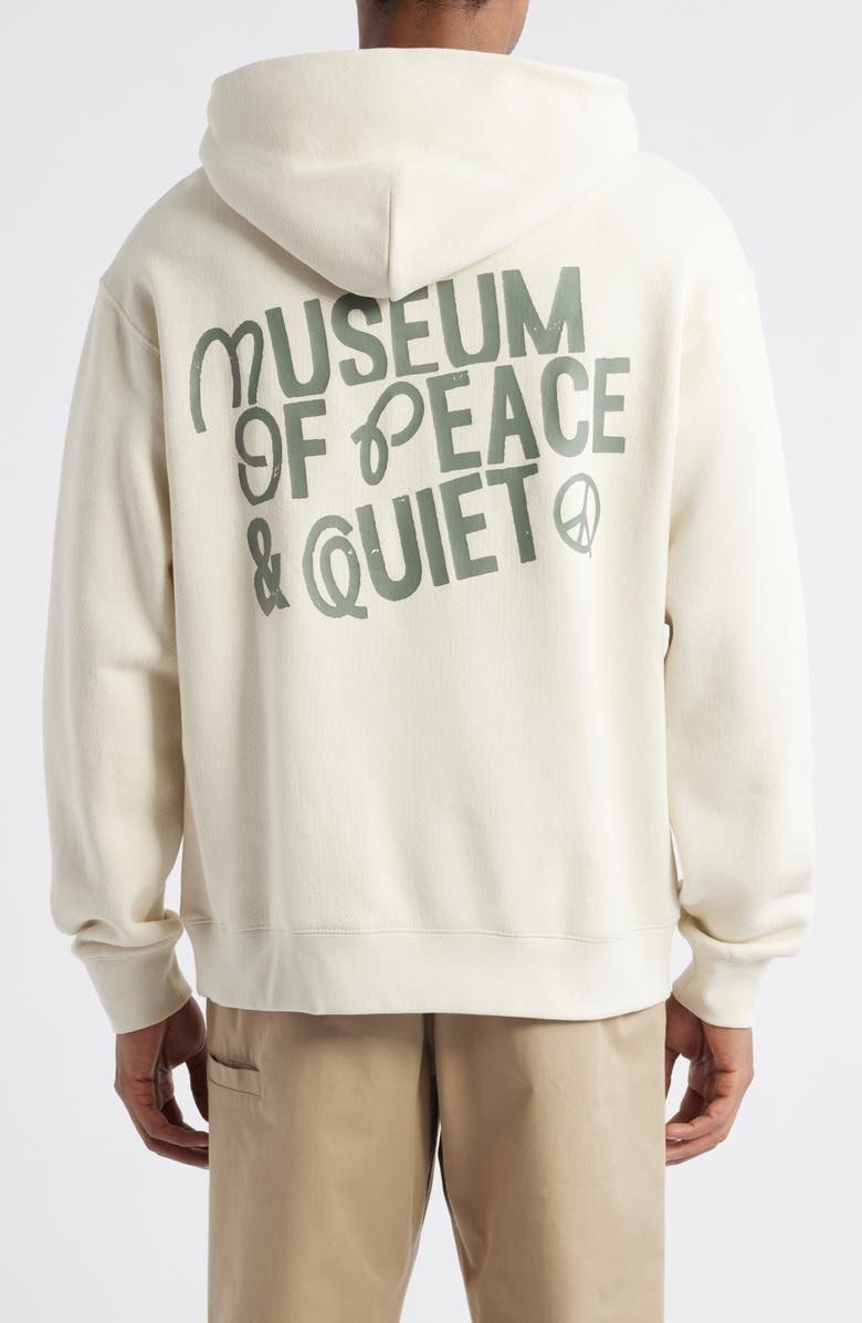 Museum of Peace & Quiet Logo Cotton Graphic Hoodie, Alternate, color, Bone