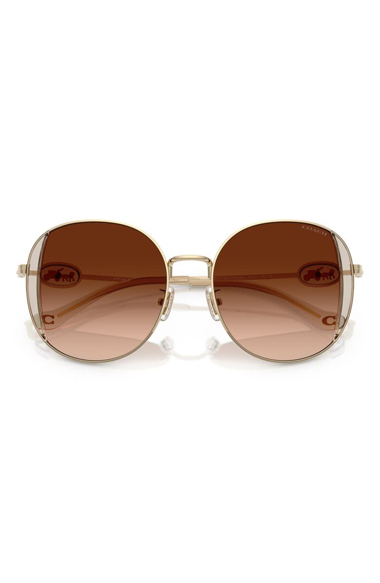 COACH 54mm Gradient Round Sunglasses, Alternate, color, Brown Gradient