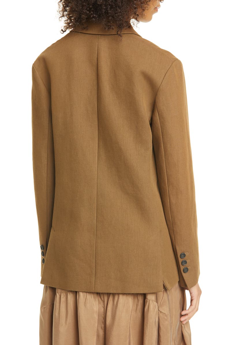 Vince Double Breasted Cotton & Linen Blend Blazer, Alternate, color, 