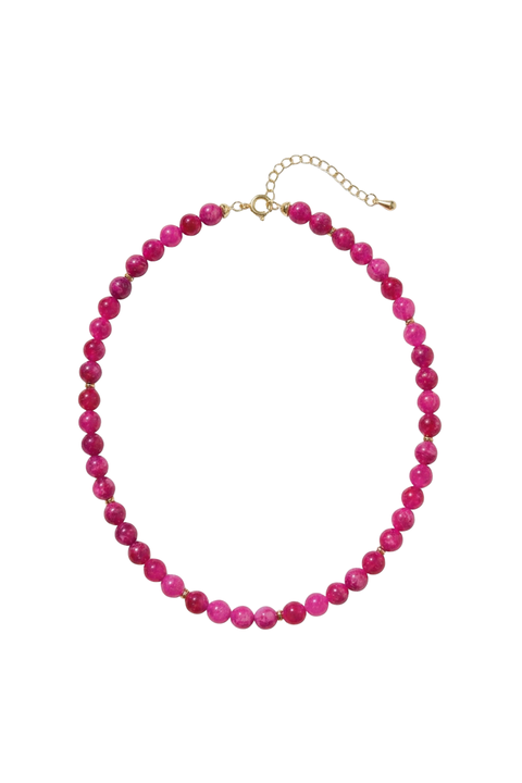 Chloe Beaded Fuchsia Necklace