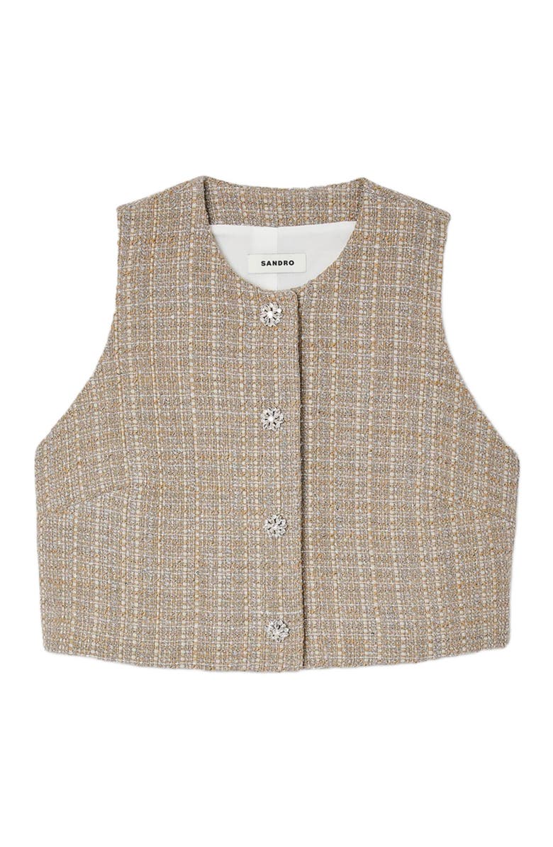 SANDRO Tweed Vest, Alternate, color, 