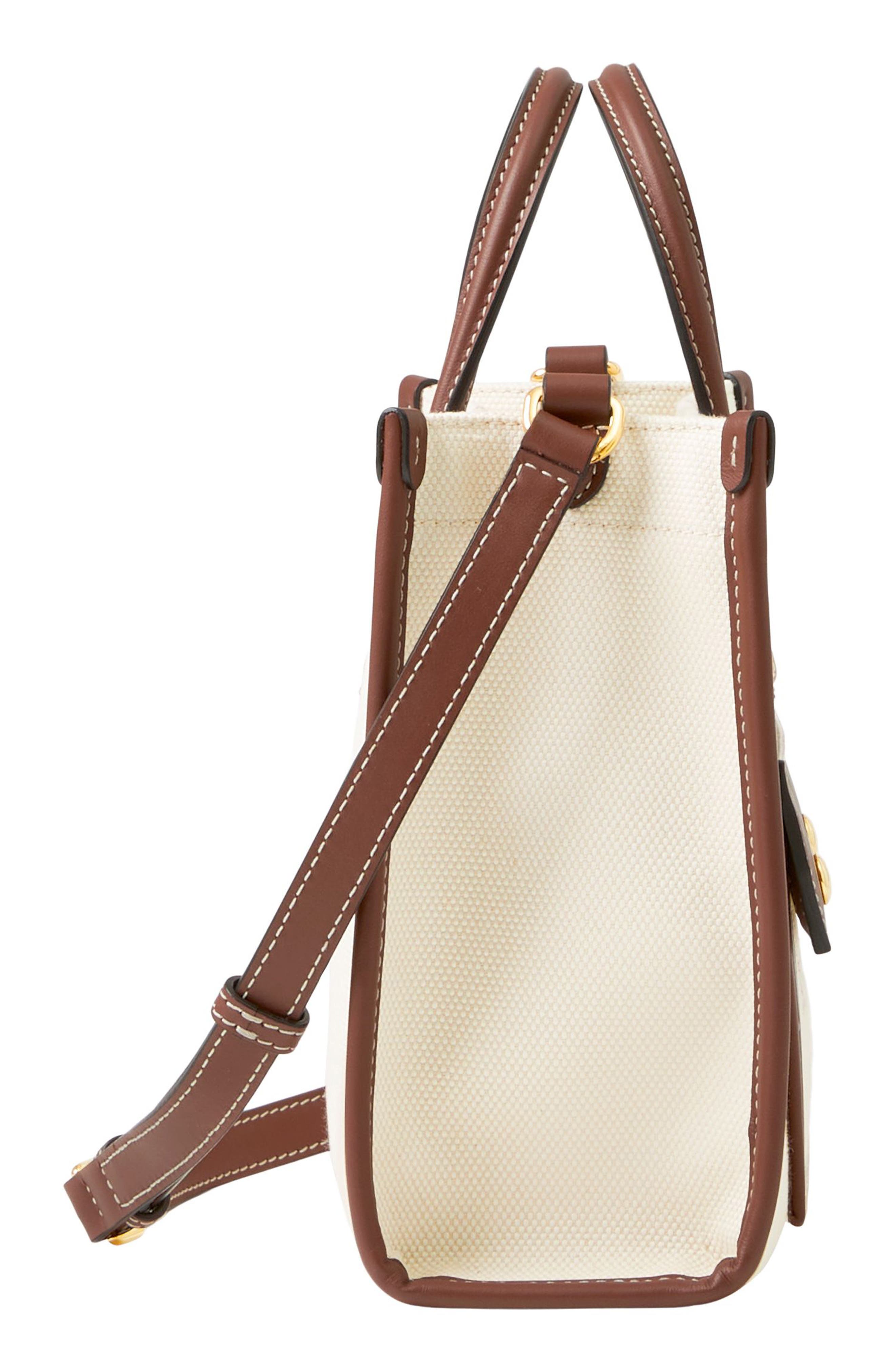 Burberry Mini Towner Horseferry Print Canvas & Leather Tote, Alternate, color, 