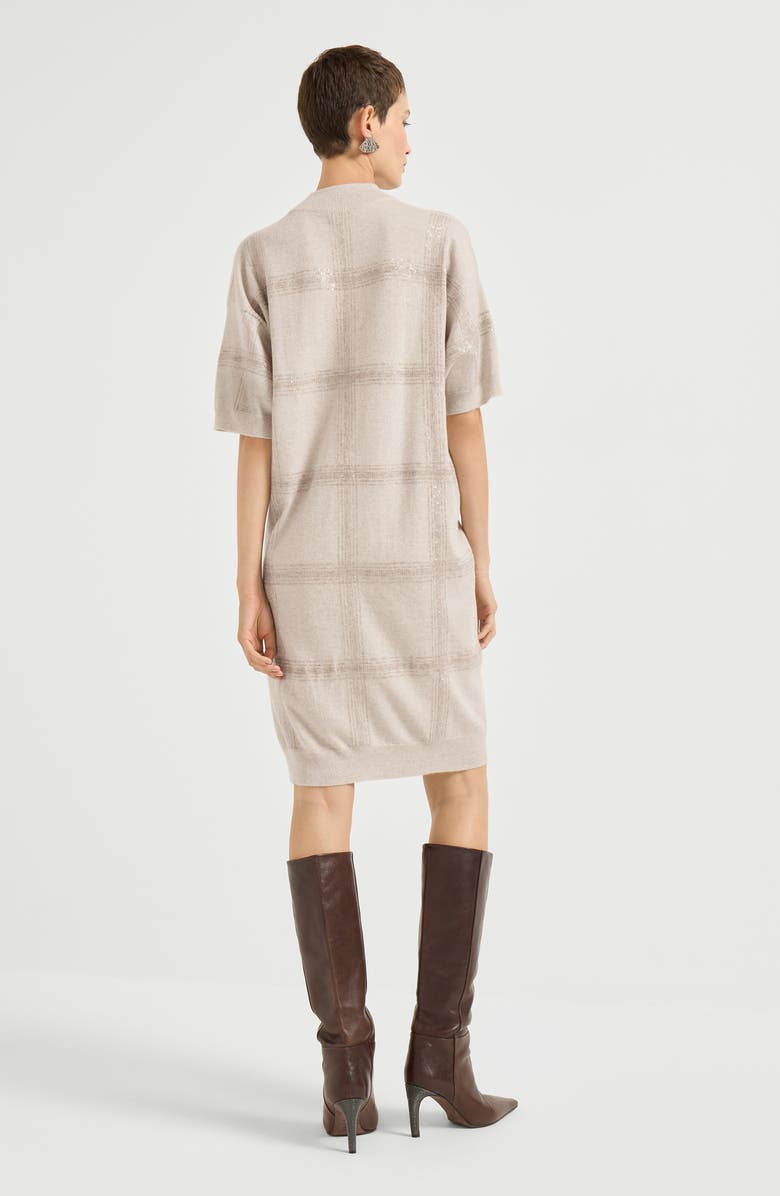 Brunello Cucinelli Dazzling Embroidery dress, Alternate, color, Beige