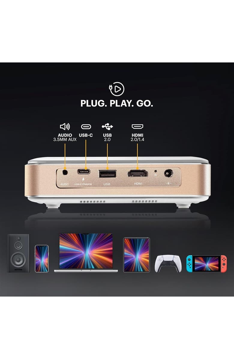 Kodak Luma 450 Smart Projector, Full HD Portable Pico Projector with 80" Screen, Tripod, Remote
Case, Alternate, color, White