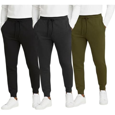 3 Pack Mens Ultra Soft Fleece Joggers Sweatpants
