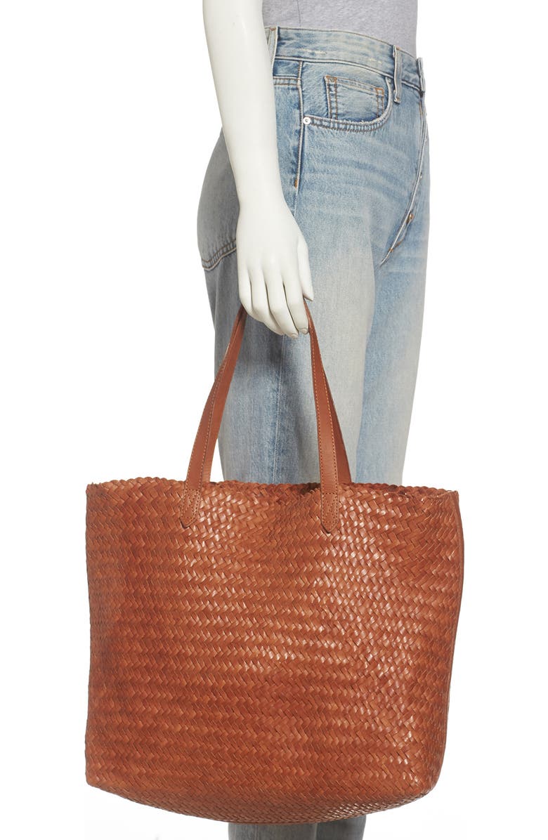 Madewell The Transport Leather Tote: Woven Edition, Alternate, color,