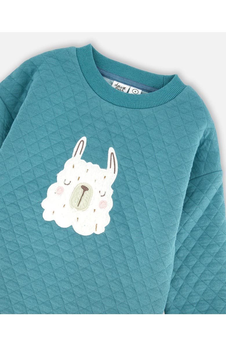 Deux par Deux Quilted Tunic Dress, Alternate, color, Turquoise Blue