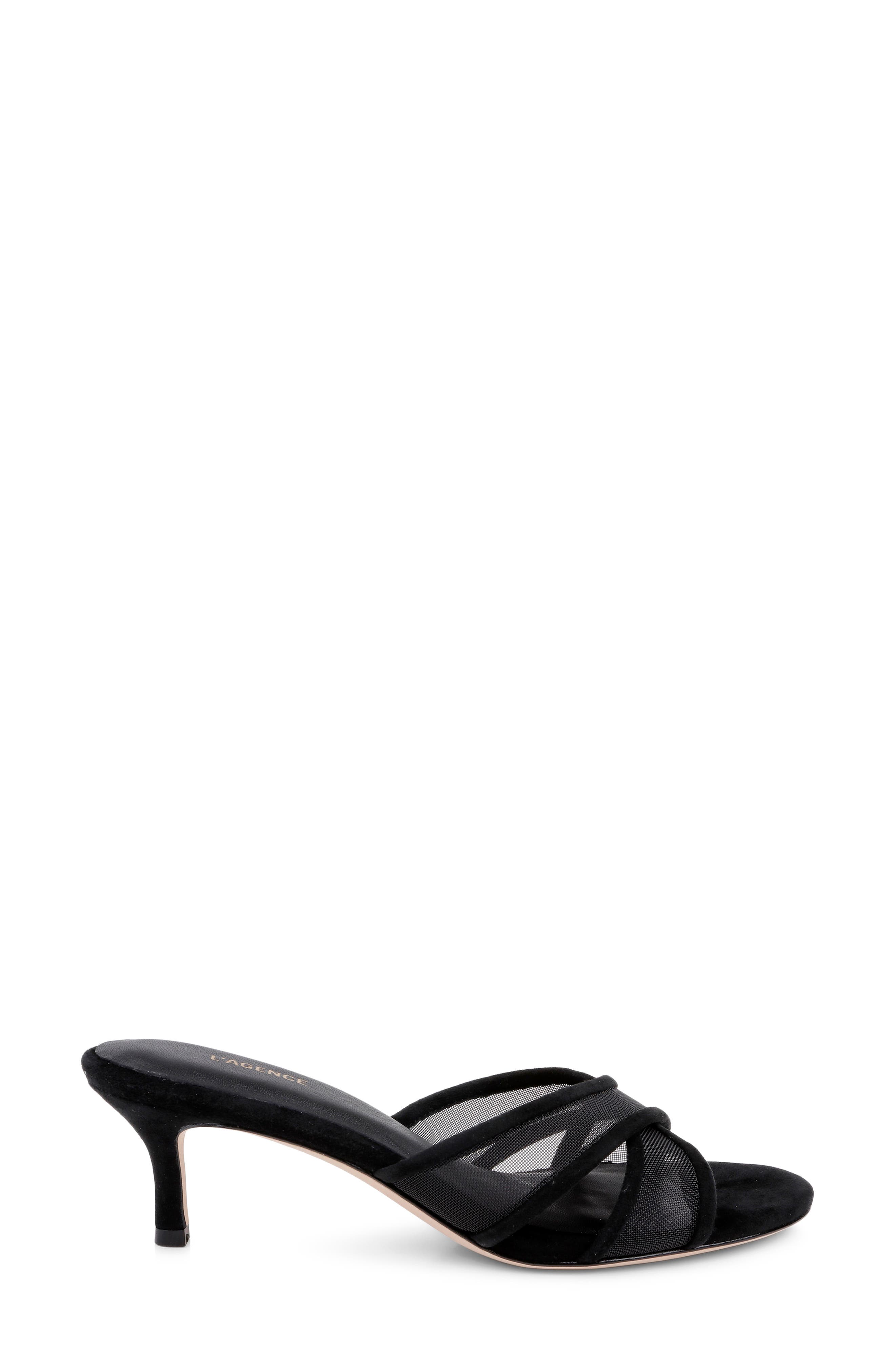 L'AGENCE Padua Slide Sandal, Alternate, color, Black Mesh