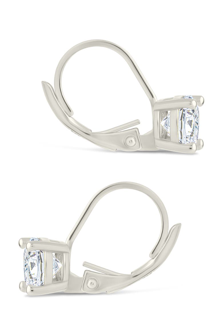 Round-Cut Cubic Zirconia Hoop Earrings, Alternate, color, SILVER