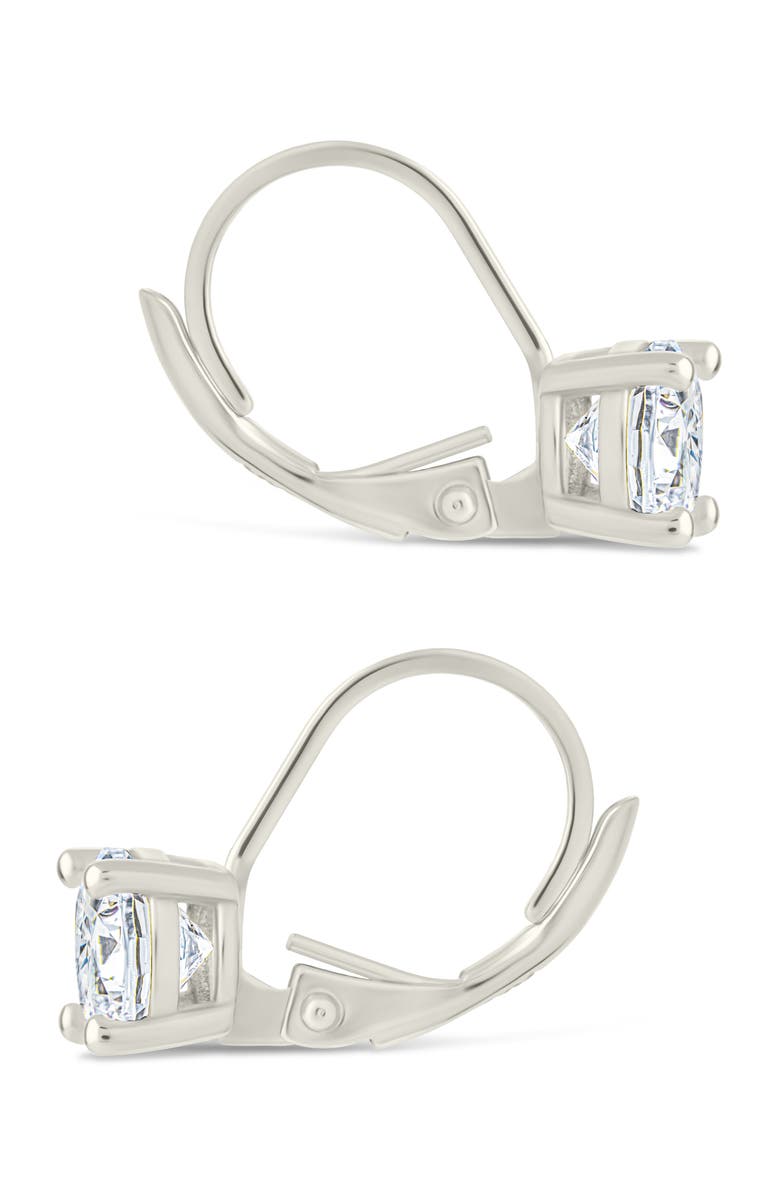 Sterling Forever Round-Cut Cubic Zirconia Hoop Earrings, Alternate, color, Silver