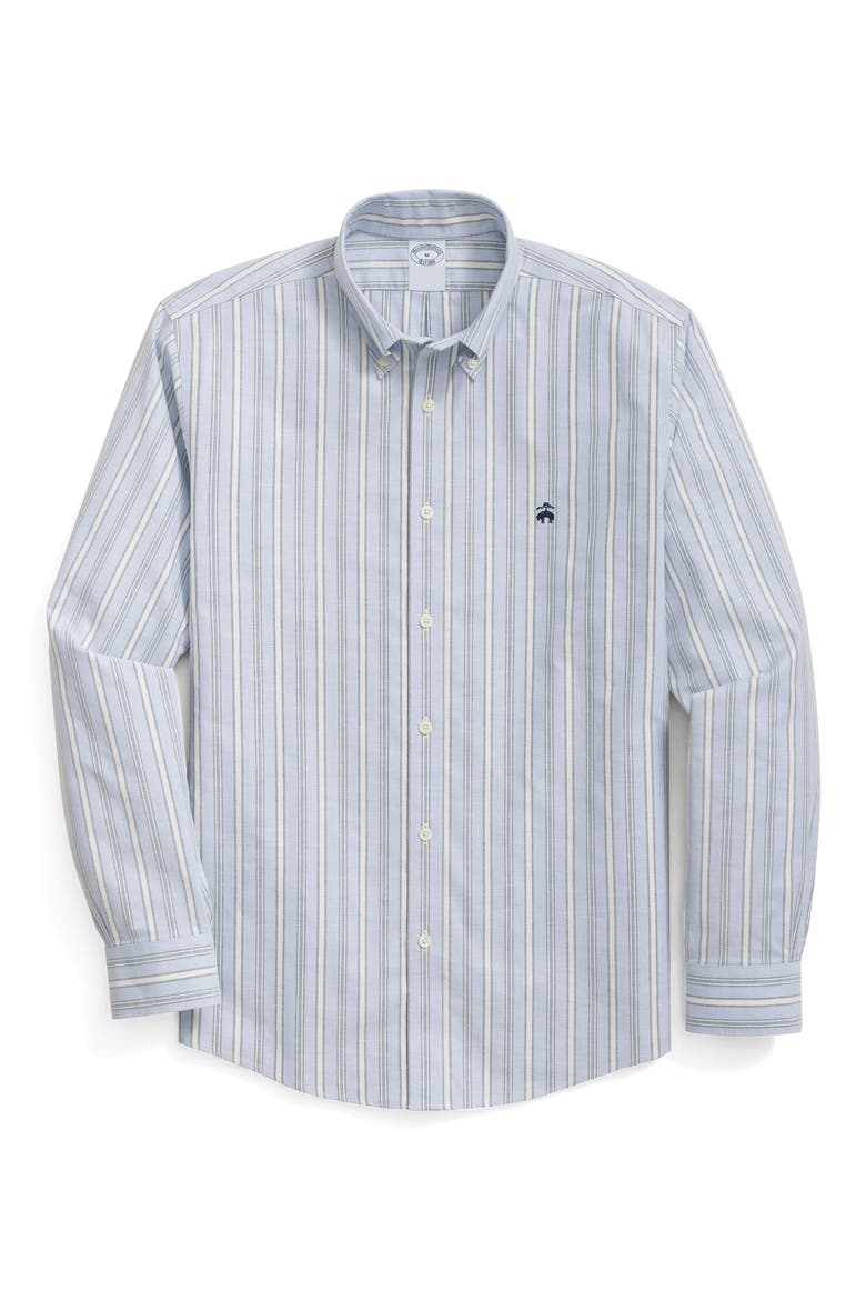 Stripe Regular Fit Stretch Button Down Shirt, Main, color, HYDRANGEA OUTLINE STPRIPE