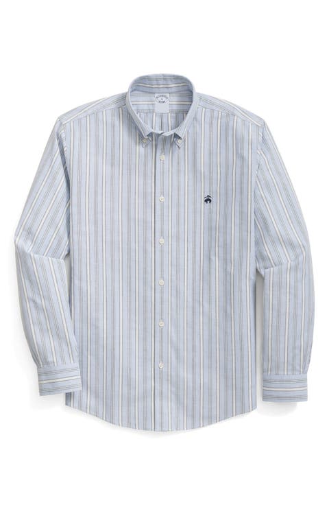 Stripe Regular Fit Stretch Button Down Shirt