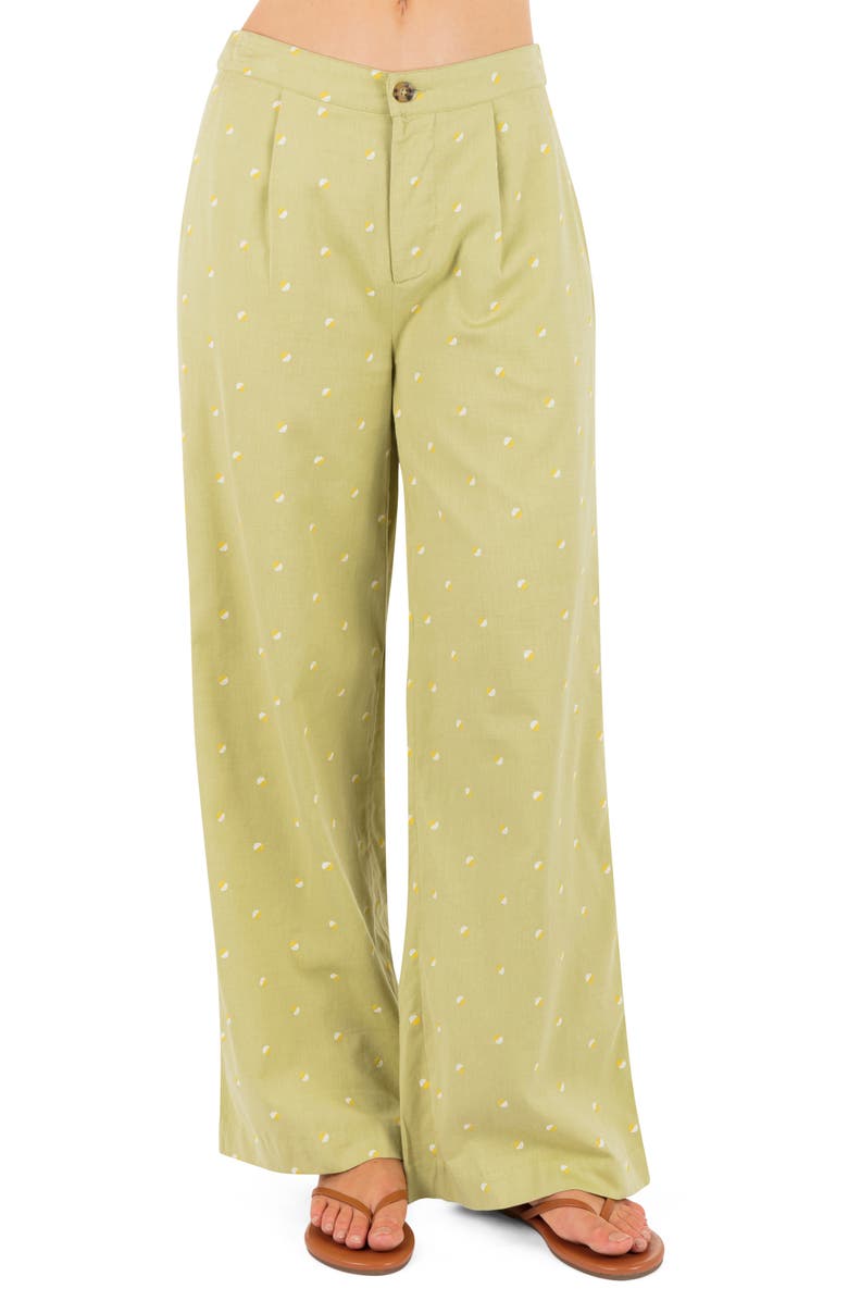Hurley Wavy Dot Wide Leg Pants, Main, color, Fern
