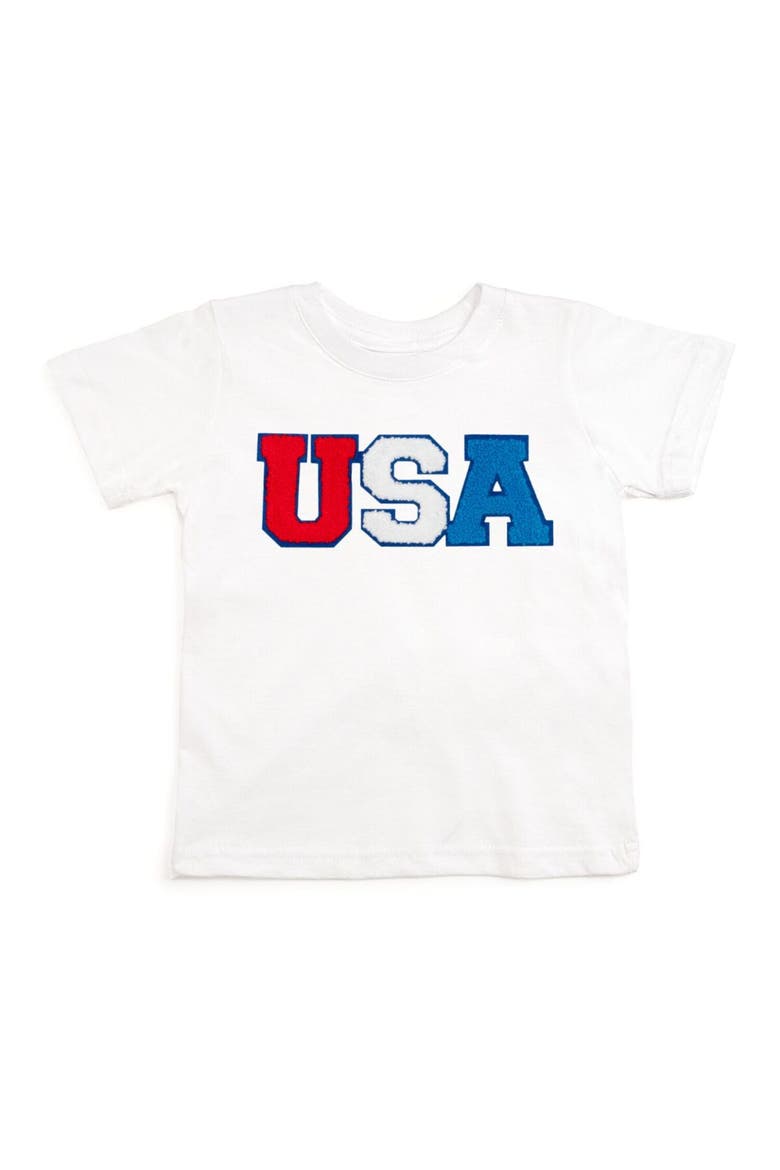 USA Patch Short Sleeve T-Shirt, Main, color, White