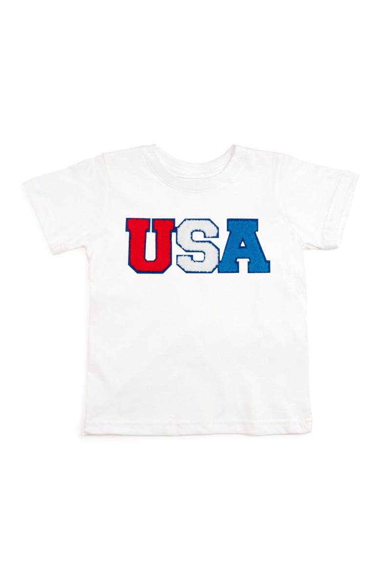 Sweet Wink USA Patch Short Sleeve T-Shirt, Main, color, White