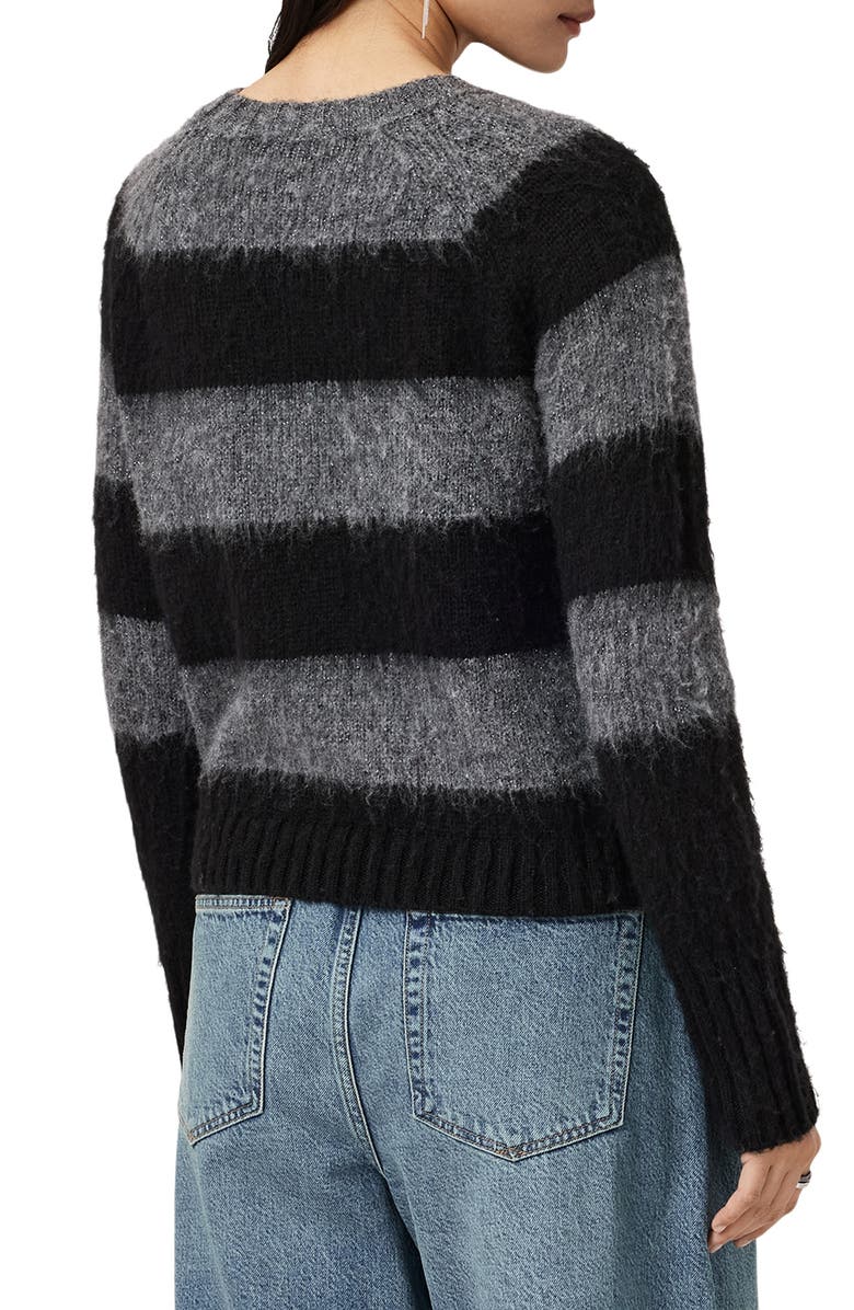 AllSaints Lou Spark Brushed Stripe Sweater, Alternate, color, 