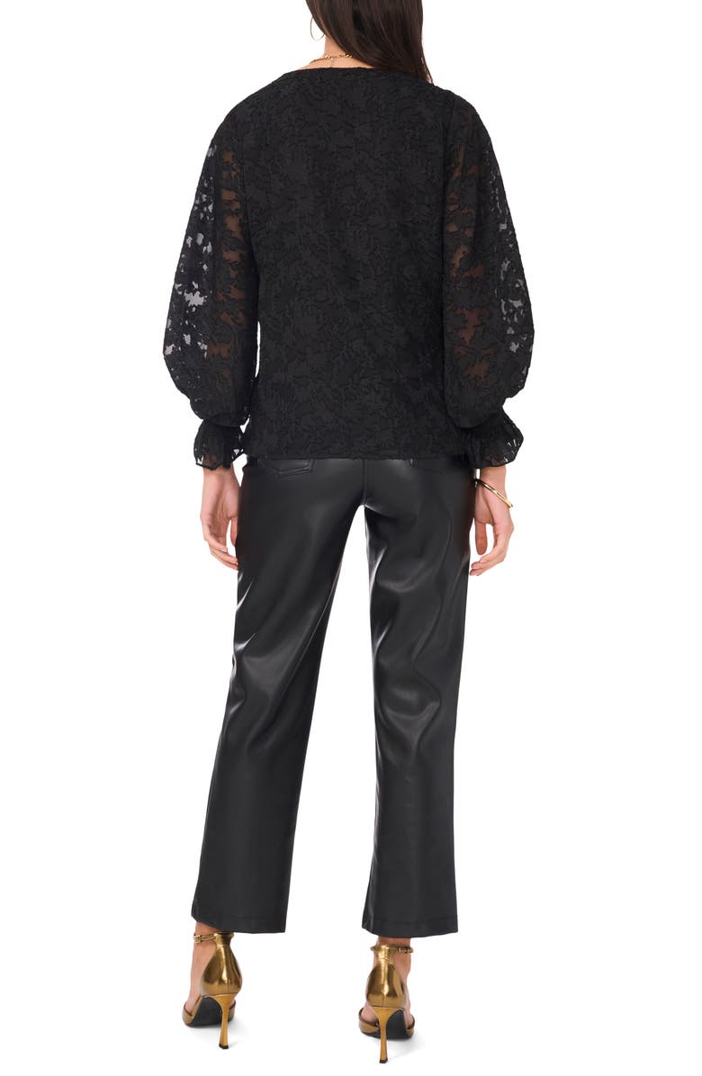 Vince Camuto Lace Shirred Cuff Top, Alternate, color,