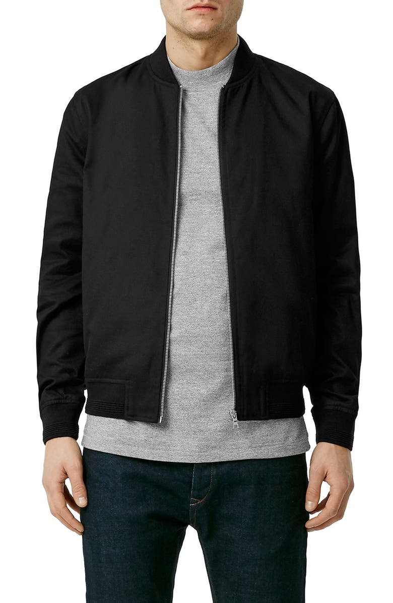 Topman Cotton Bomber Jacket, Main, color,