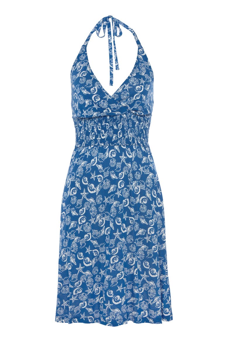 Printed Halter Dress, Alternate, color, Blue-Printed