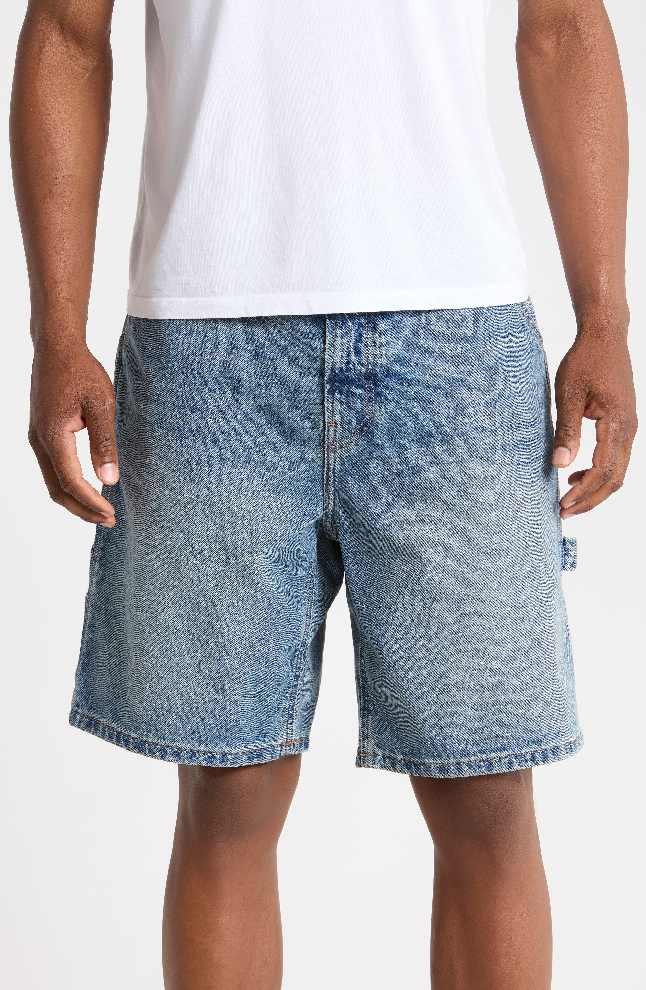 Loose Denim Carpenter Shorts
