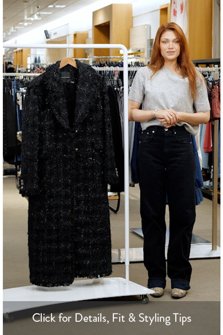 Premium Metallic Long Tweed Coat video