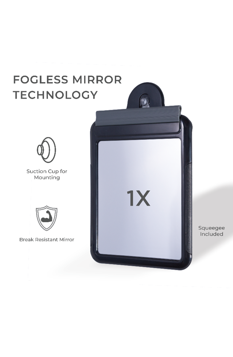 Zadro Fogless Shower Mirror for Travel with Suction Cup & Squeegee, Alternate, color, Black