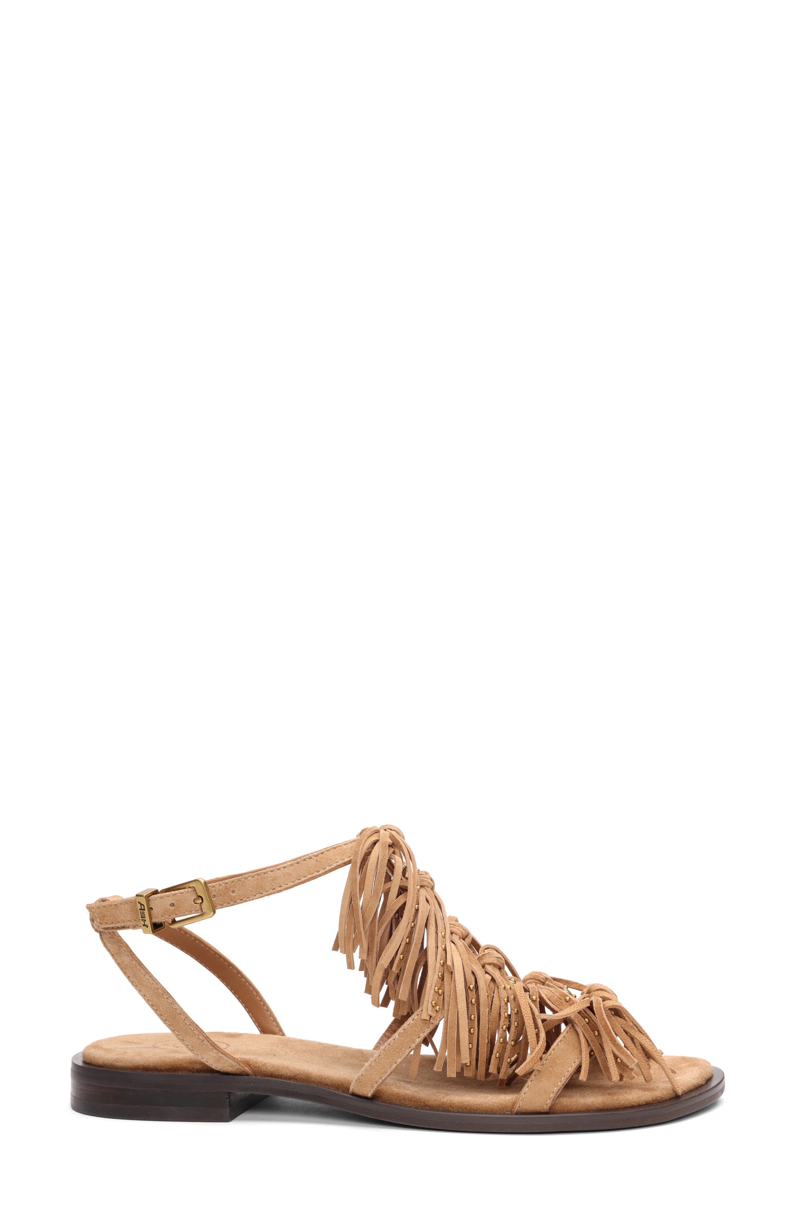 Ash Panic Fringe Sandal, Alternate, color, Moka Mou