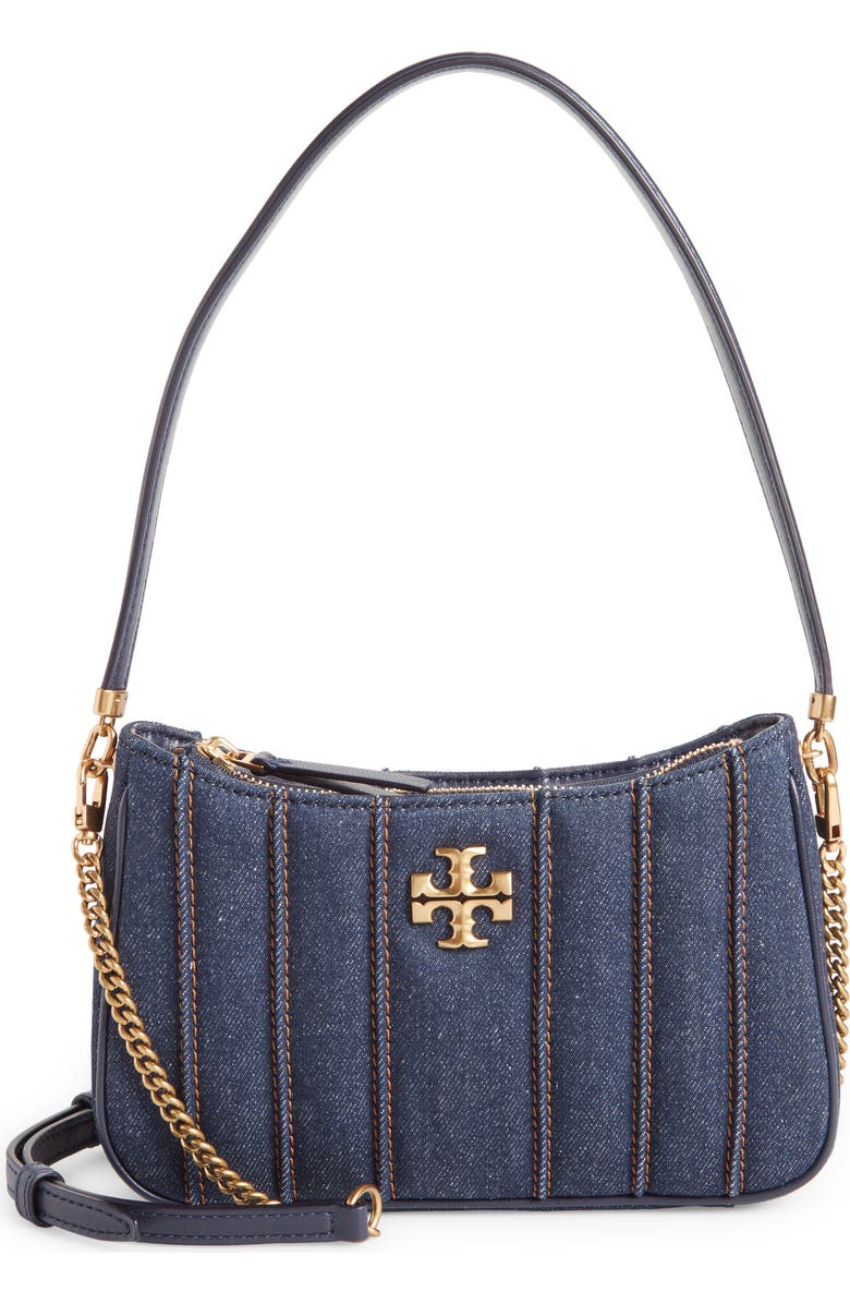 Tory Burch Kira Mini Denim Shoulder Bag, Main, color,