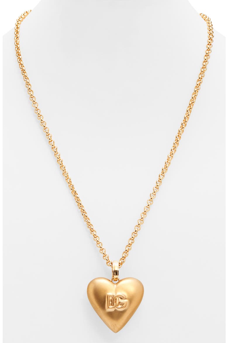 DG Heart Pendant Necklace, Alternate, color, ZOO00 ORO