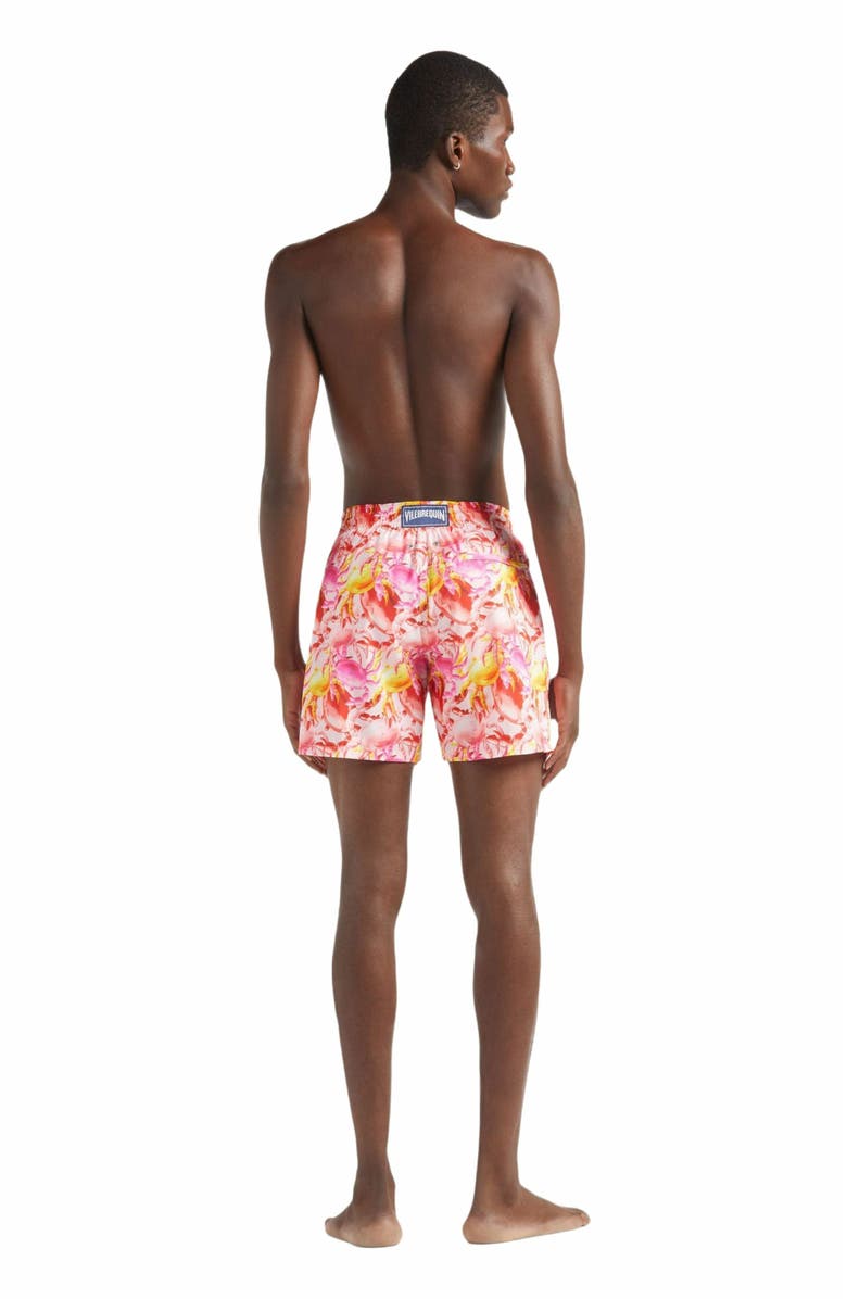 Vilebrequin Men's Crab Ballons Ultra-Light and Packable Swim Shorts, Alternate, color, Pivoine