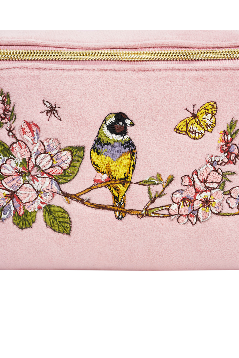 Love Velvet Embroidered Cosmetic Pouch, Alternate, color, Light/Pastel Pink