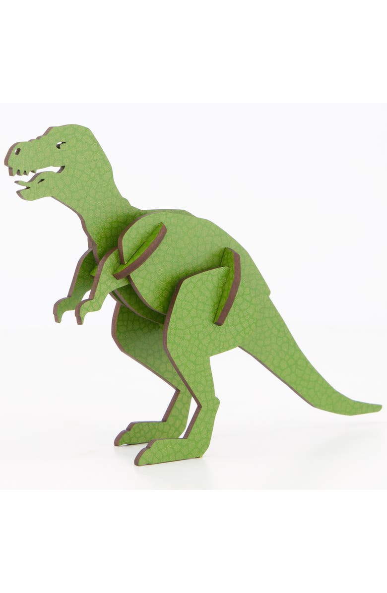 Little & Wood Woodlet Tyrannosaurus Rex, 3D Wooden Kit Ages 6+, Main, color, Multicolored